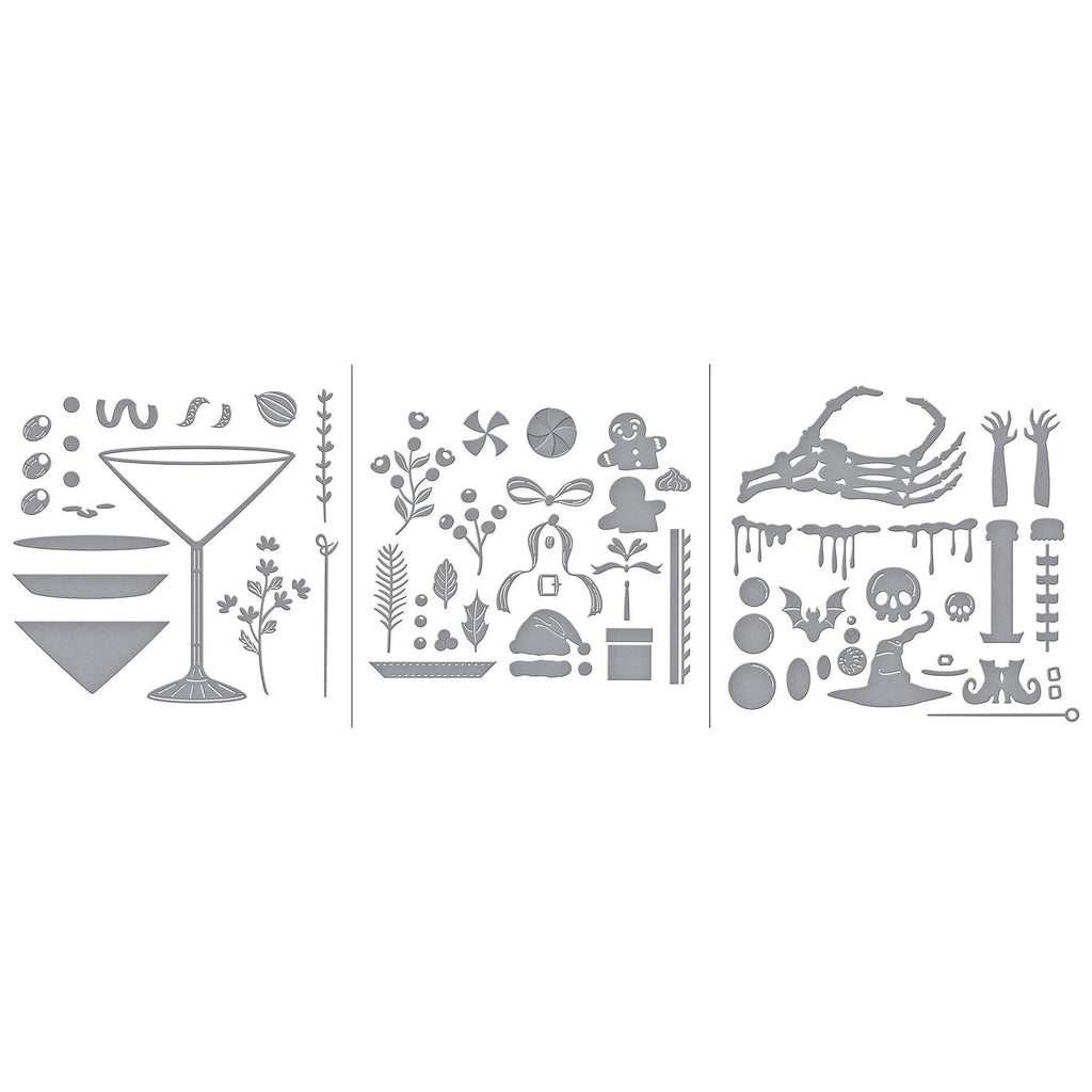 Spellbinders Christmas and Halloween Martini Die Bundle