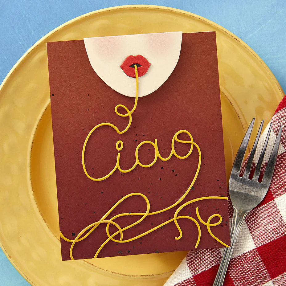 Spellbinders Ciao Spaghetti Etched Dies s4-1050 noodle