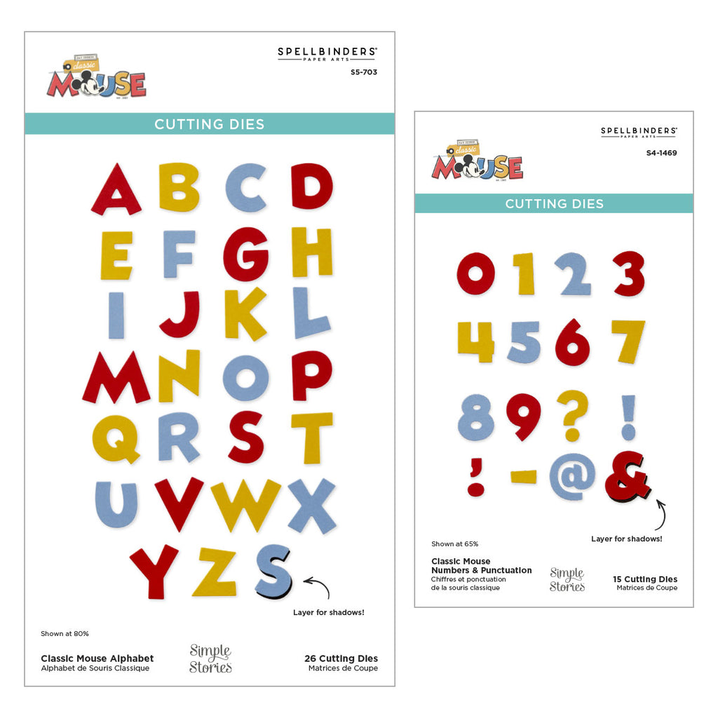 Spellbinders Classic Mouse Alphabet and Numbers Die Bundle
