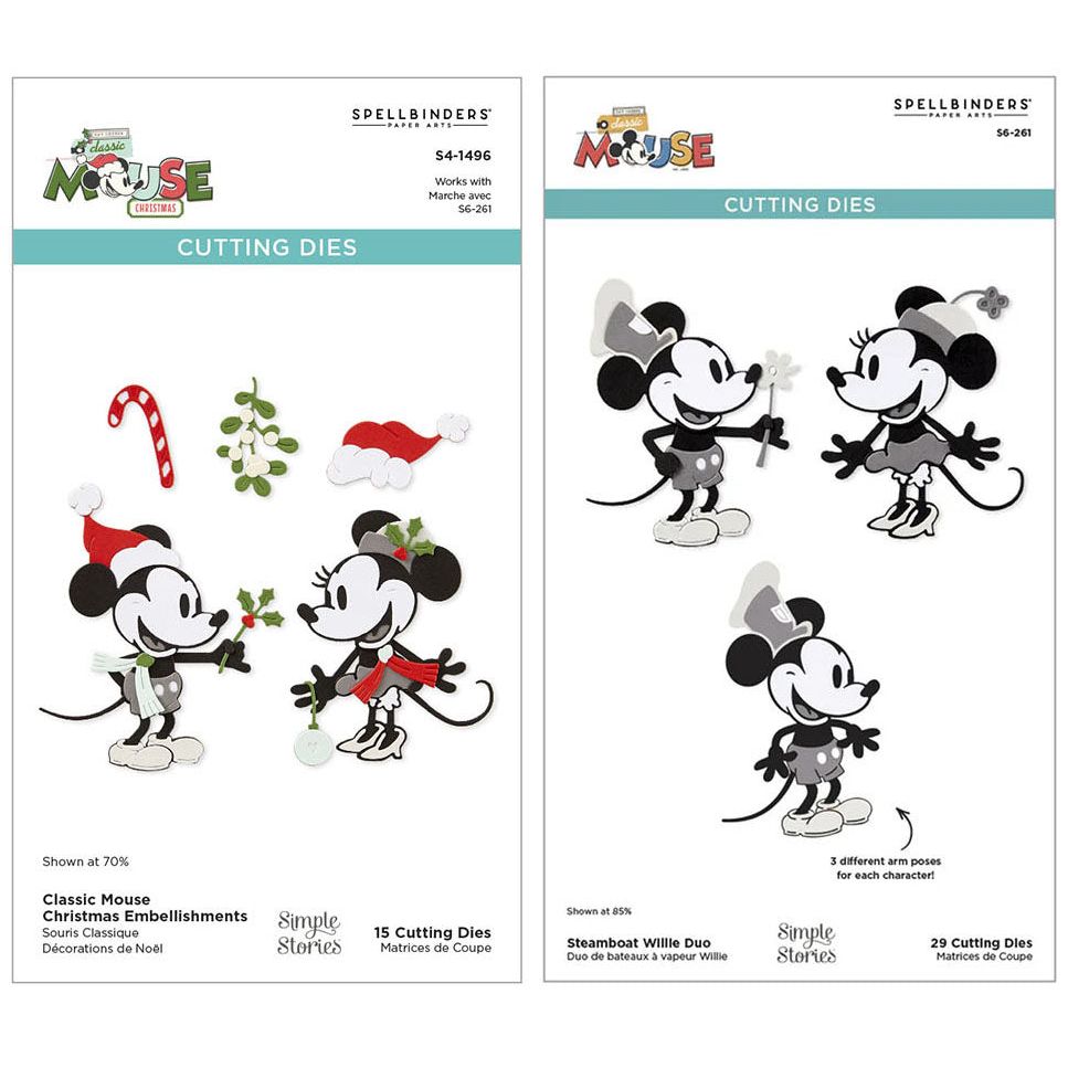 Spellbinders Classic Mouse Christmas Steamboat Embellishments Die Bundle
