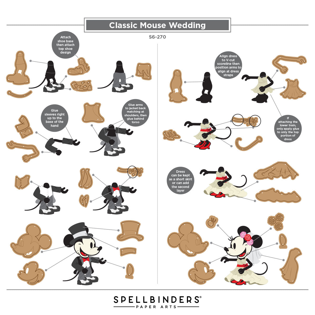 Spellbinders Classic Mouse Costume Party Die Bundle body assembly instructions