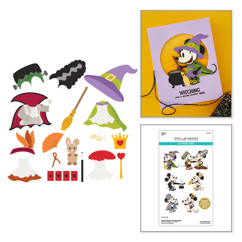 Spellbinders Classic Mouse Costume Party Etched Dies s5-774