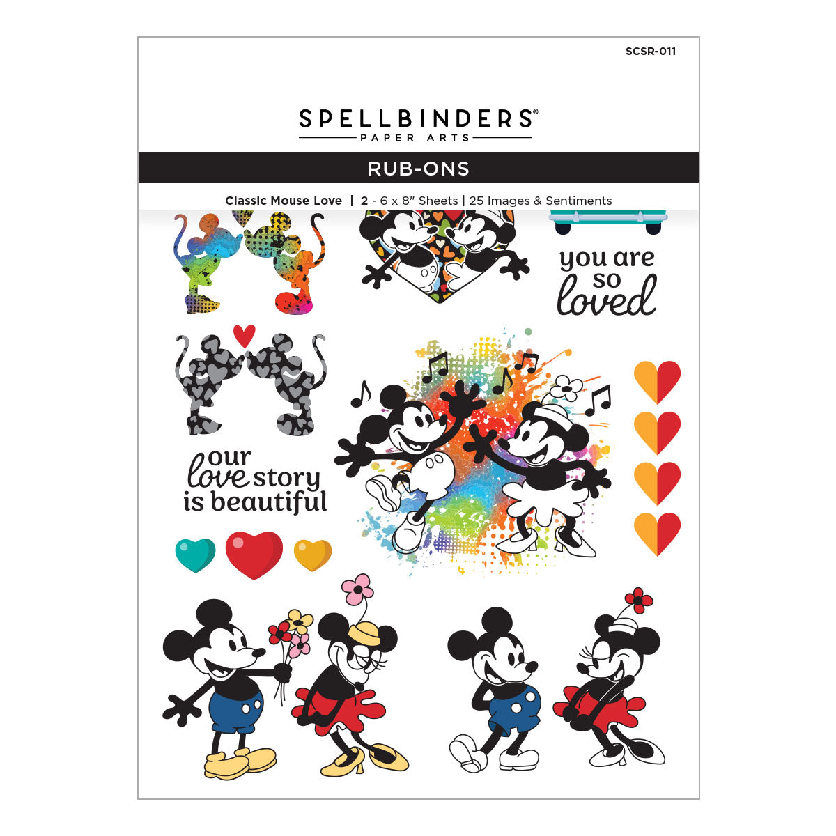 Spellbinders Classic Mouse Love Rub-Ons scsr-011