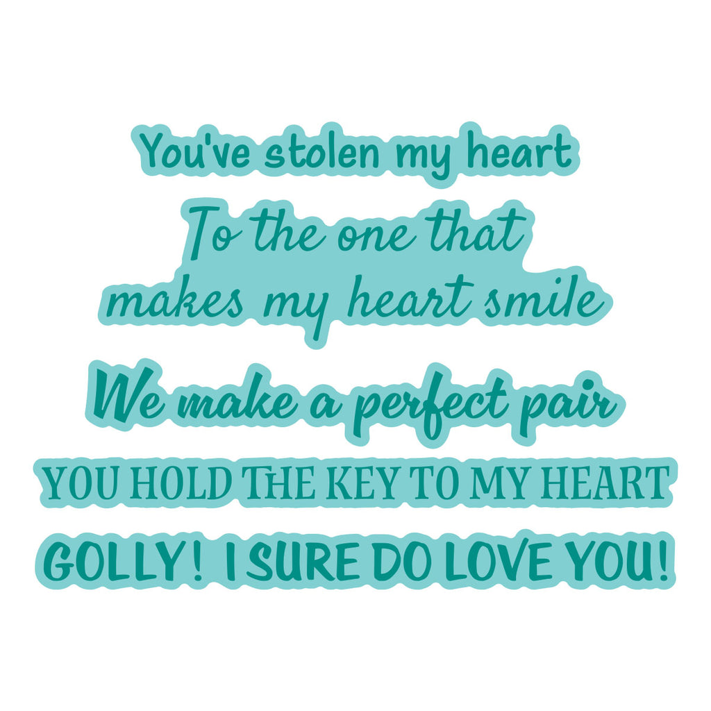 Spellbinders Classic Mouse Love Sentiments Press and Foil Plate and Die Set bp-346 heart