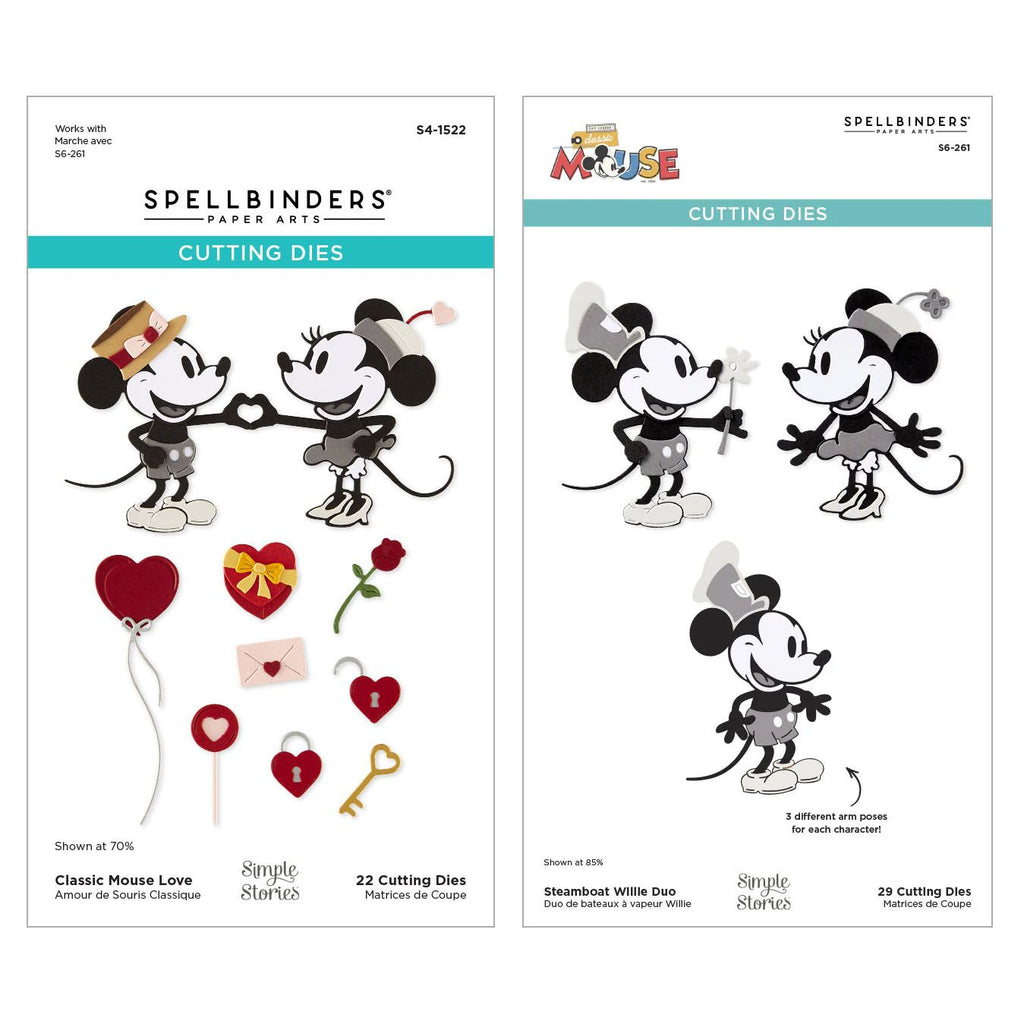 Spellbinders Classic Mouse Love Steamboat Embellishments Die Bundle
