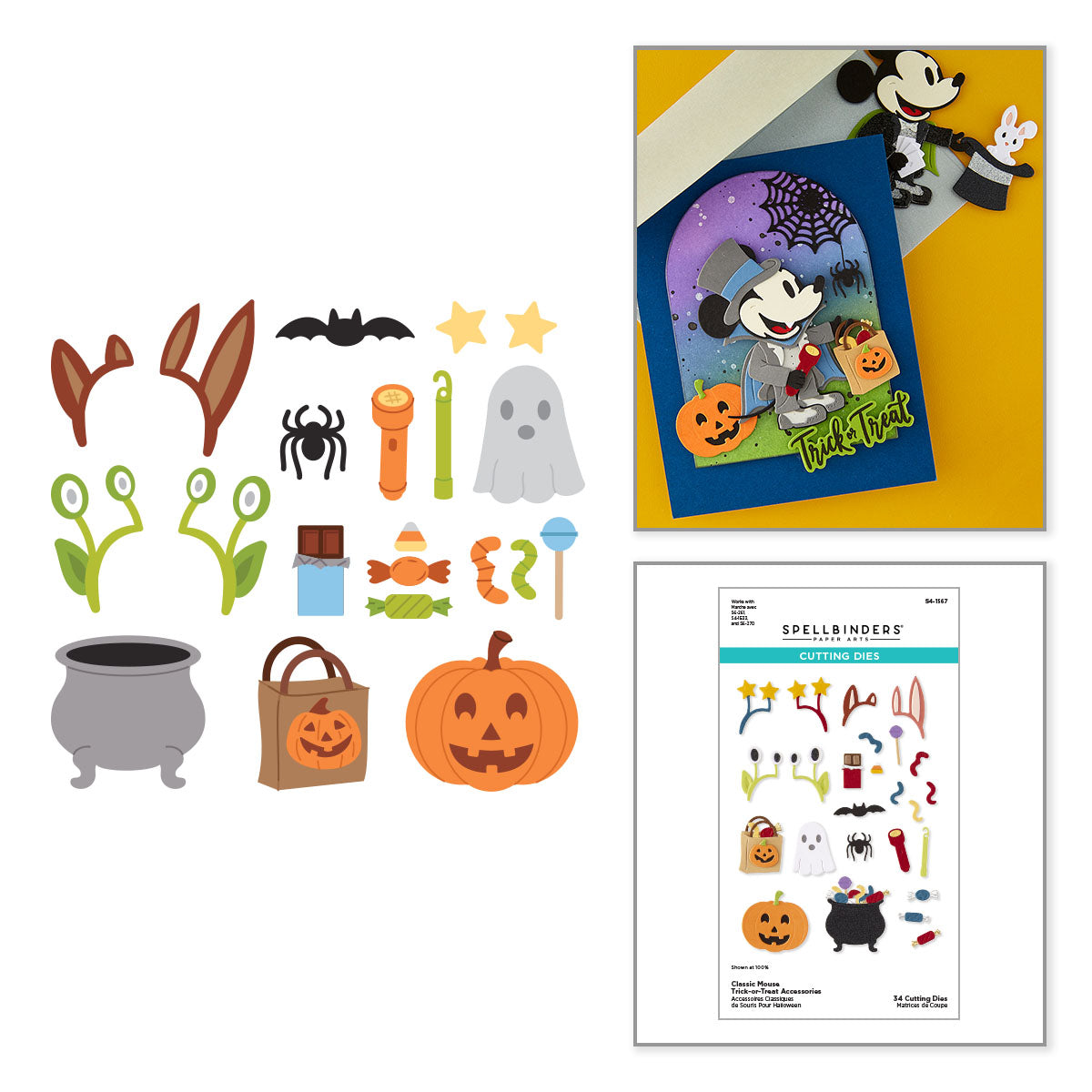 Spellbinders Classic Mouse Trick-or-Treat Accessories Etched Dies s4-1567