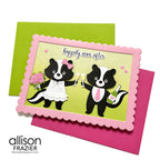 Spellbinders Classic Mouse Wedding Accessories Dies s4-1538 skunk pink bow white dress