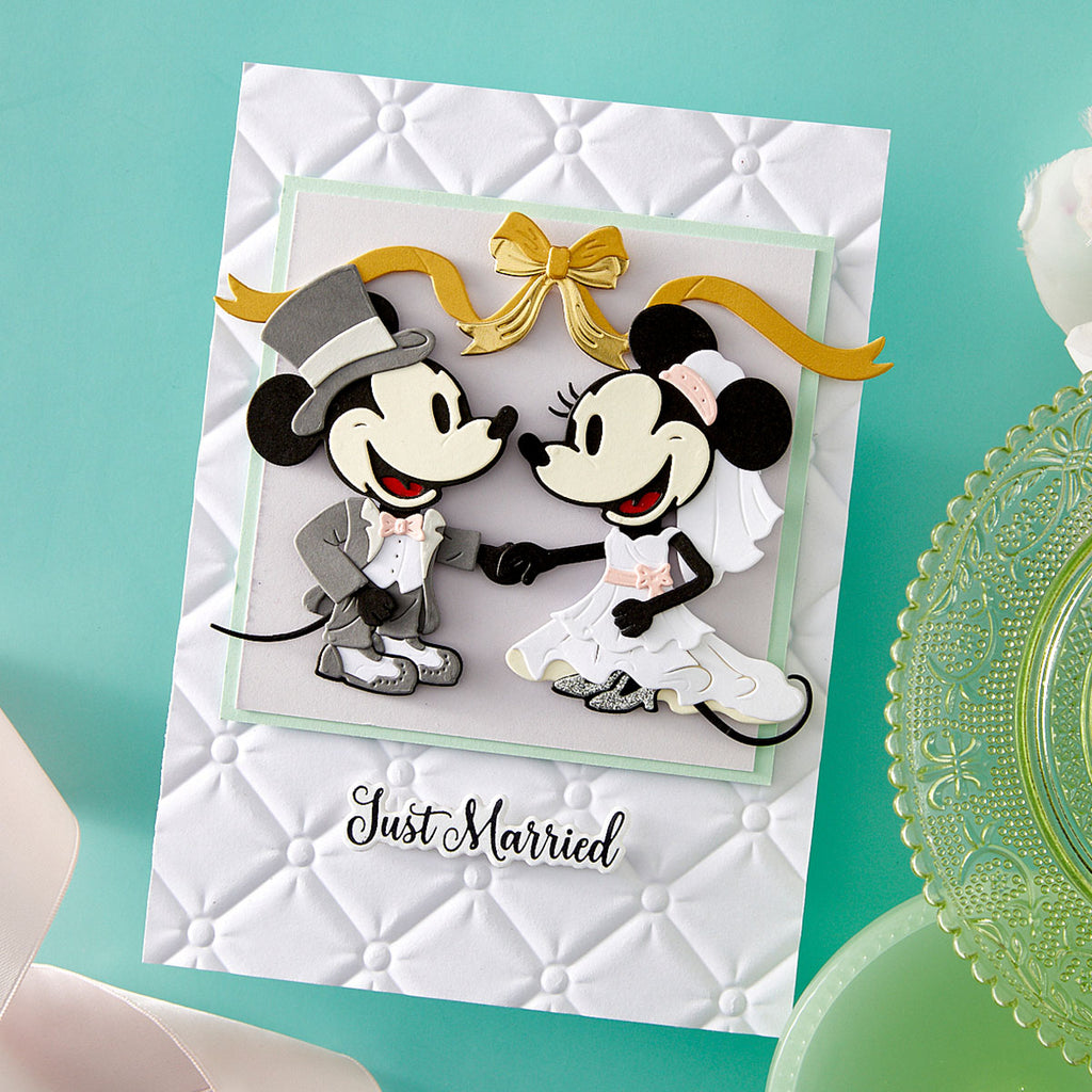Spellbinders Classic Mouse Wedding Die, Press and Foil Plate Bundle just married