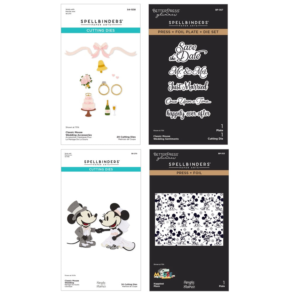 Spellbinders Classic Mouse Wedding Die, Press and Foil Plate Bundlea