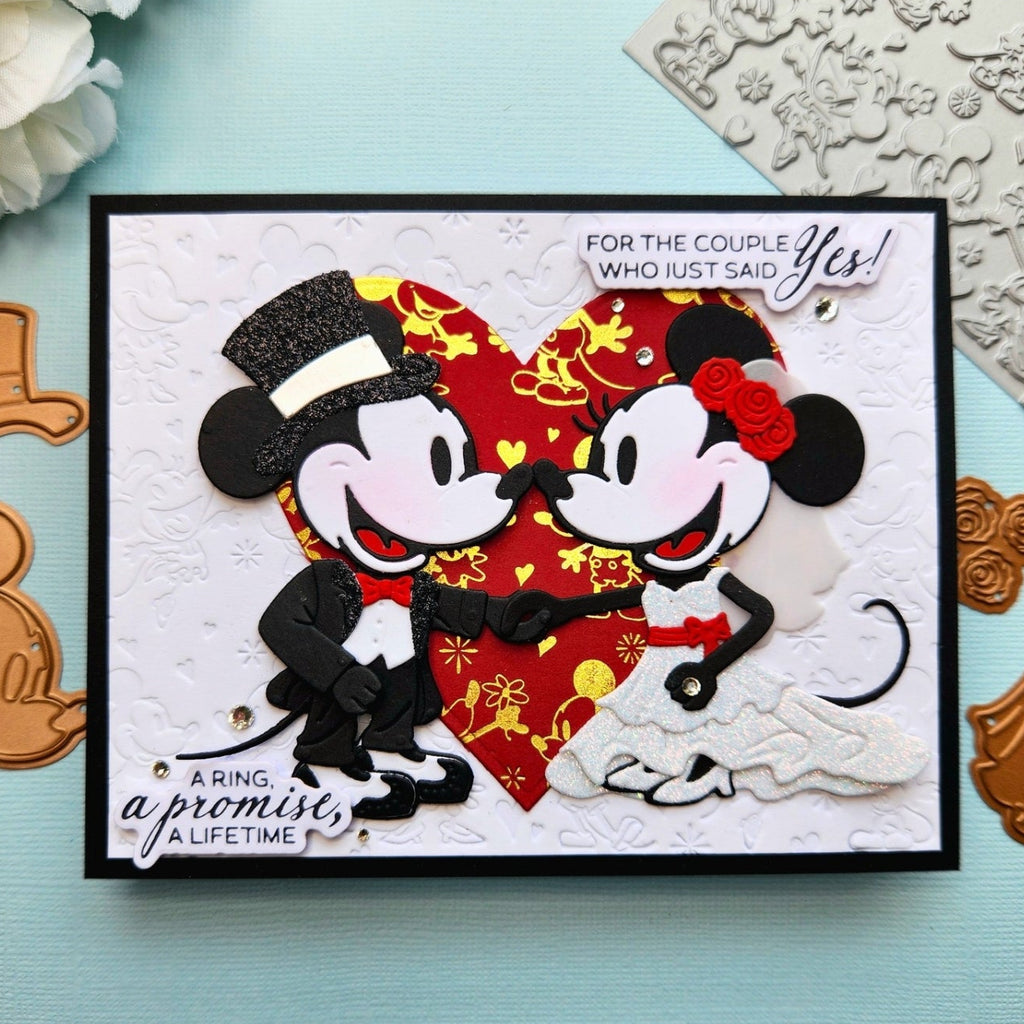 Spellbinders Classic Mouse Wedding Dies s6-270 red roses