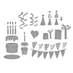 Spellbinders Classic Pooh Birthday Accessories Etched Dies s4-1476 pieces