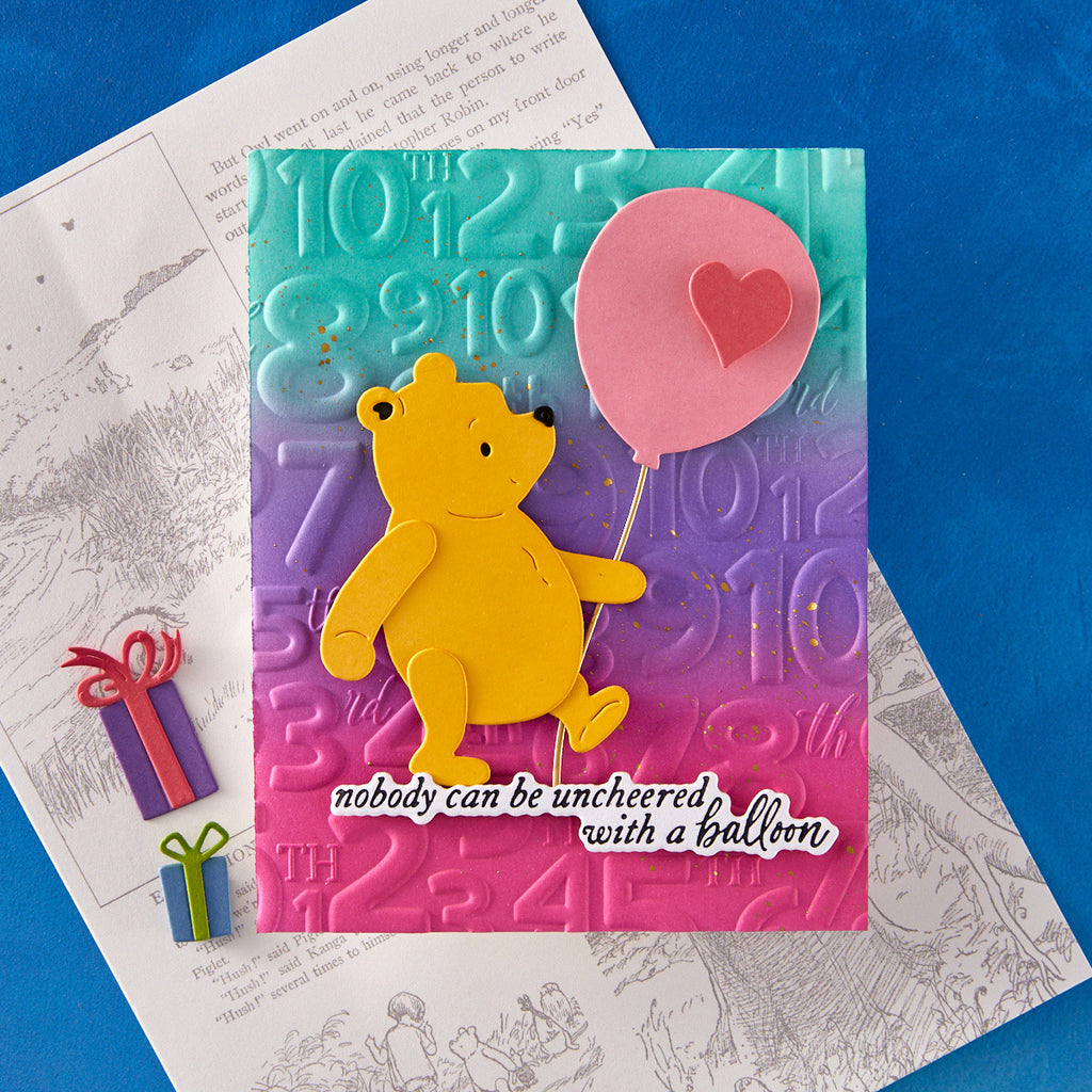 Spellbinders Classic Pooh Birthday Numbers 3D Embossing Folder e3d-150 pooh