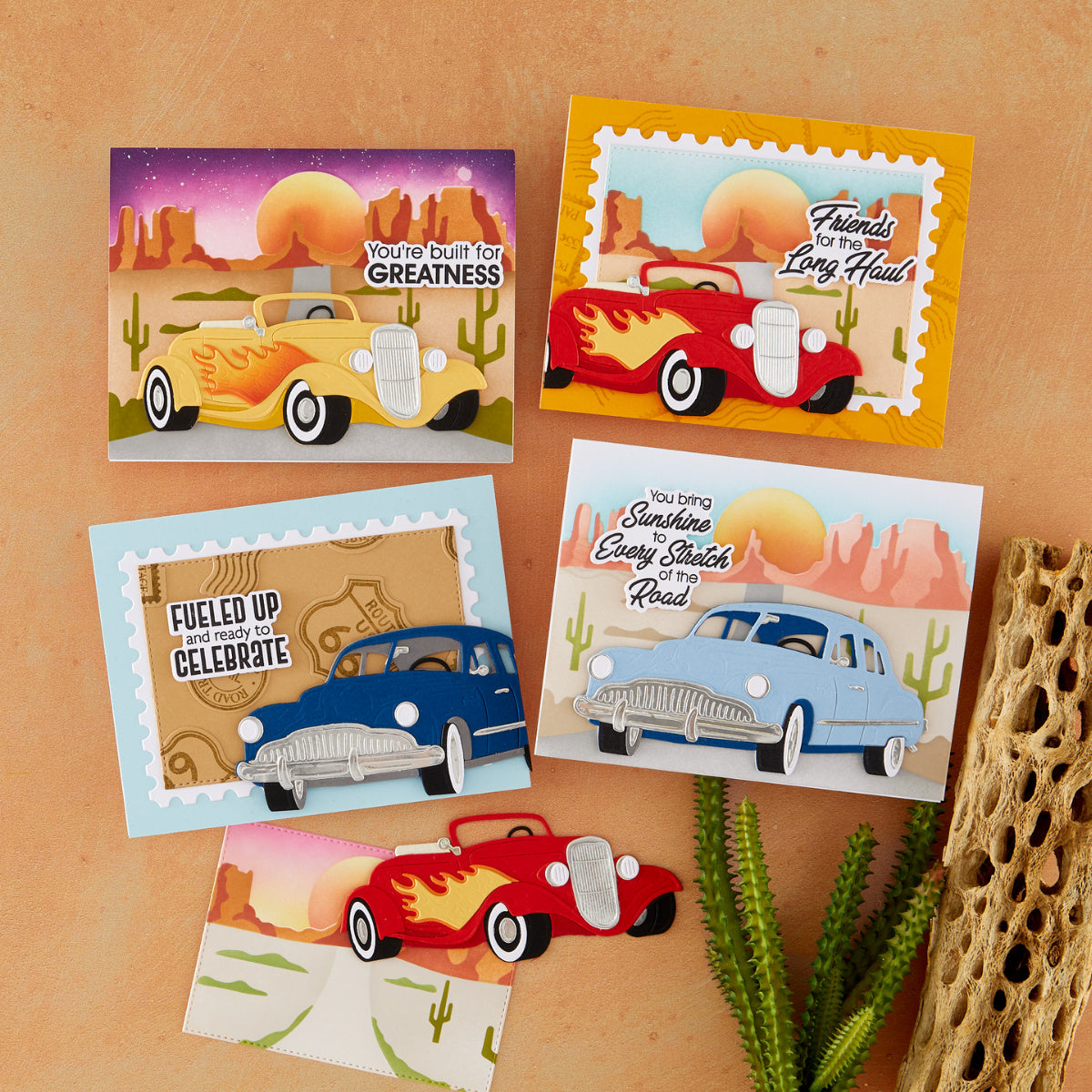 Spellbinders Classic Road Legends 2.0 Die, Stamp and Stencil Bundle cars mindy eggen