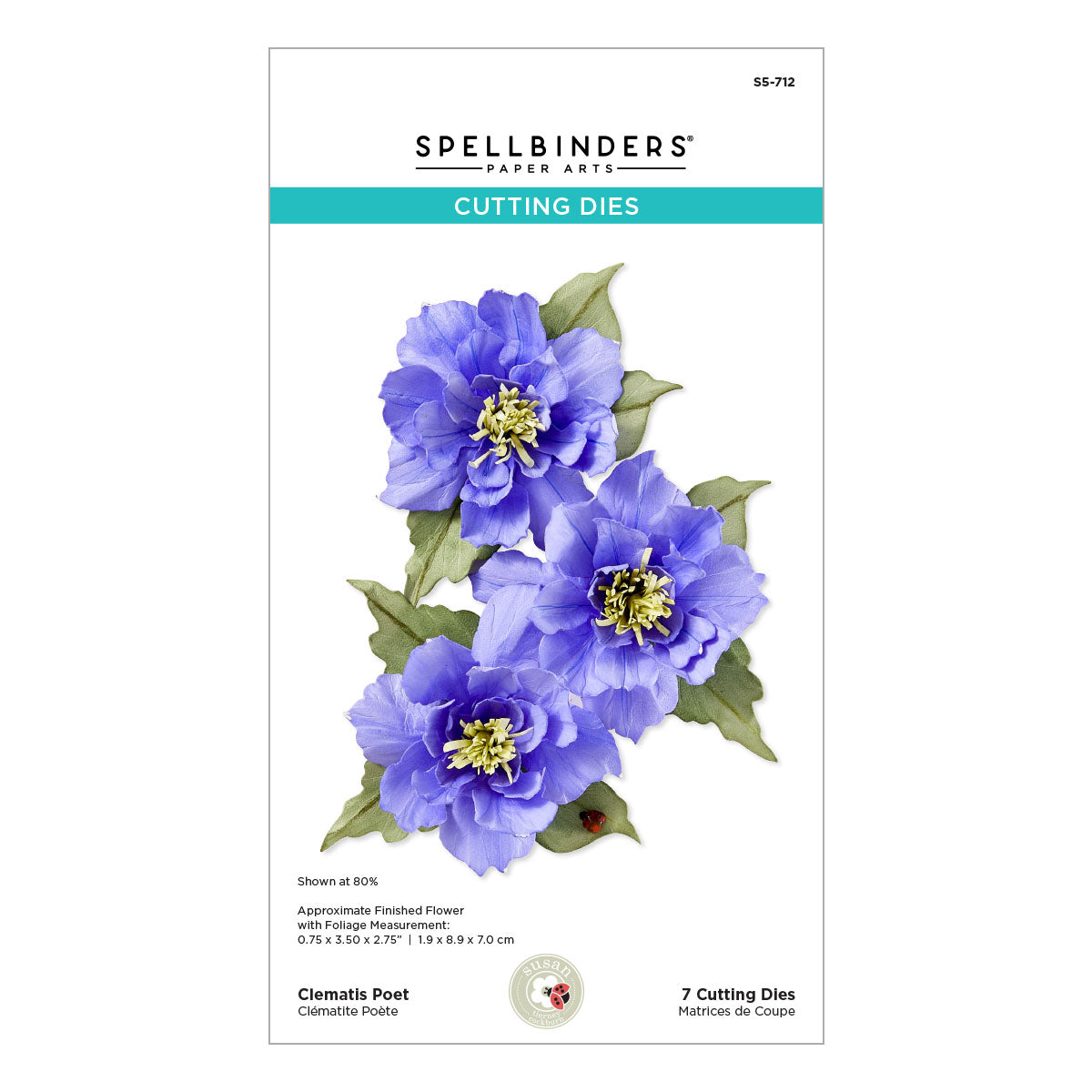 Spellbinders Clematis Poet Etched Dies s5-712