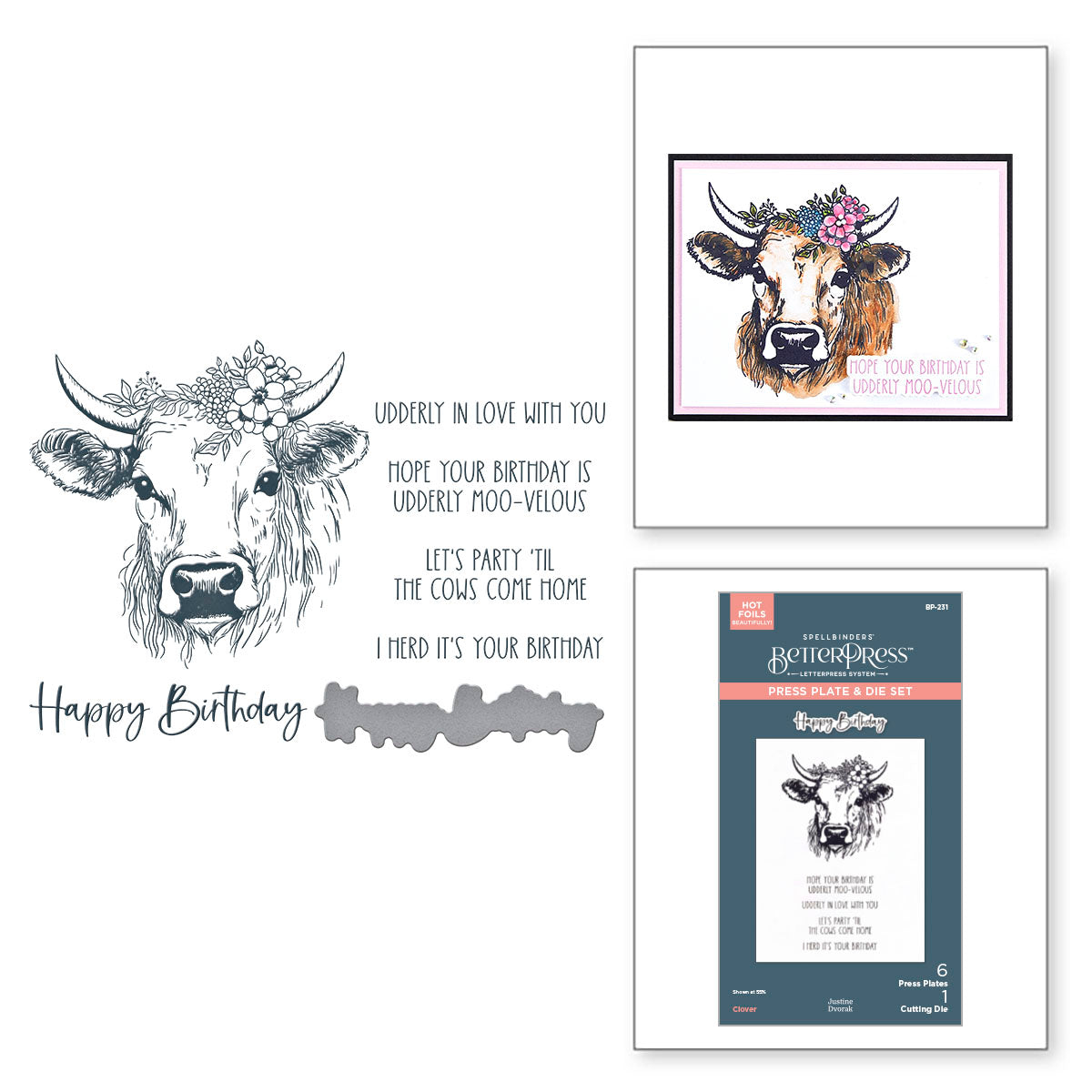 Spellbinders Clover BetterPress Plate and Die Set bp-231