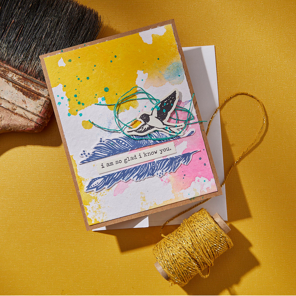 Spellbinders Collaged Birds BetterPress Plates and Die Set bpr-024 glad i know you