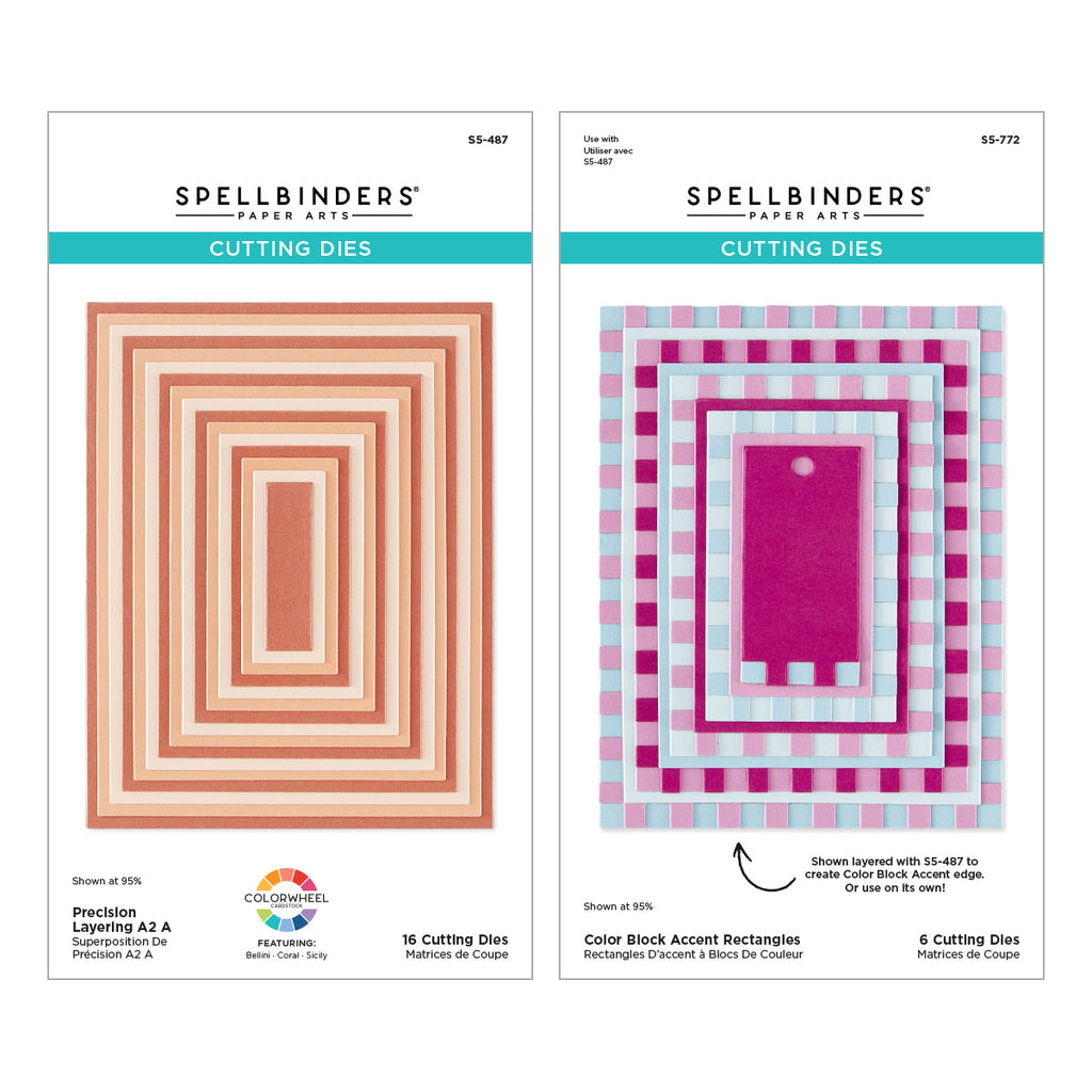 Spellbinders Color Block Accent Rectangles Die Bundle