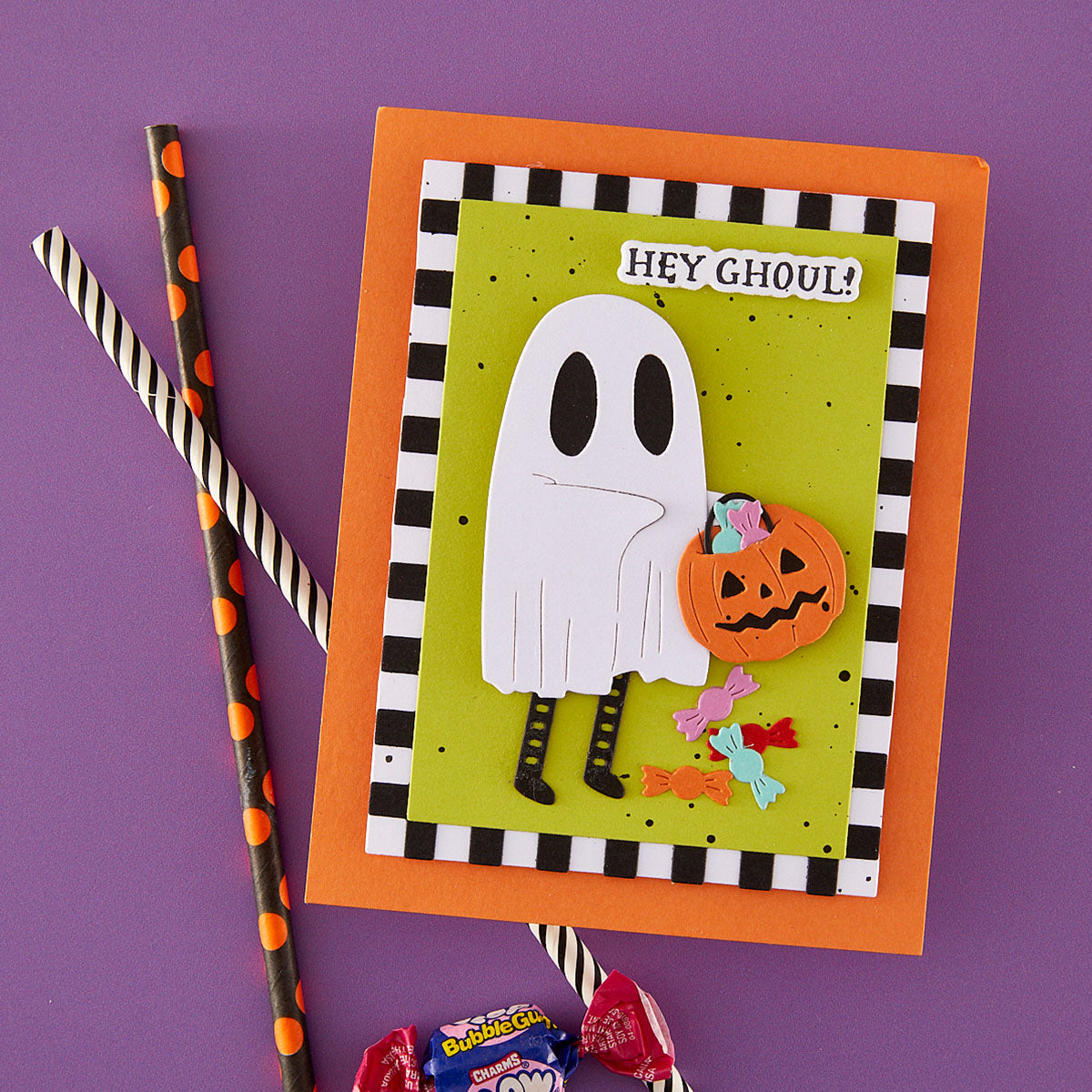 Spellbinders Color Block Accent Rectangles Die Bundle hey ghoul ghost halloween card