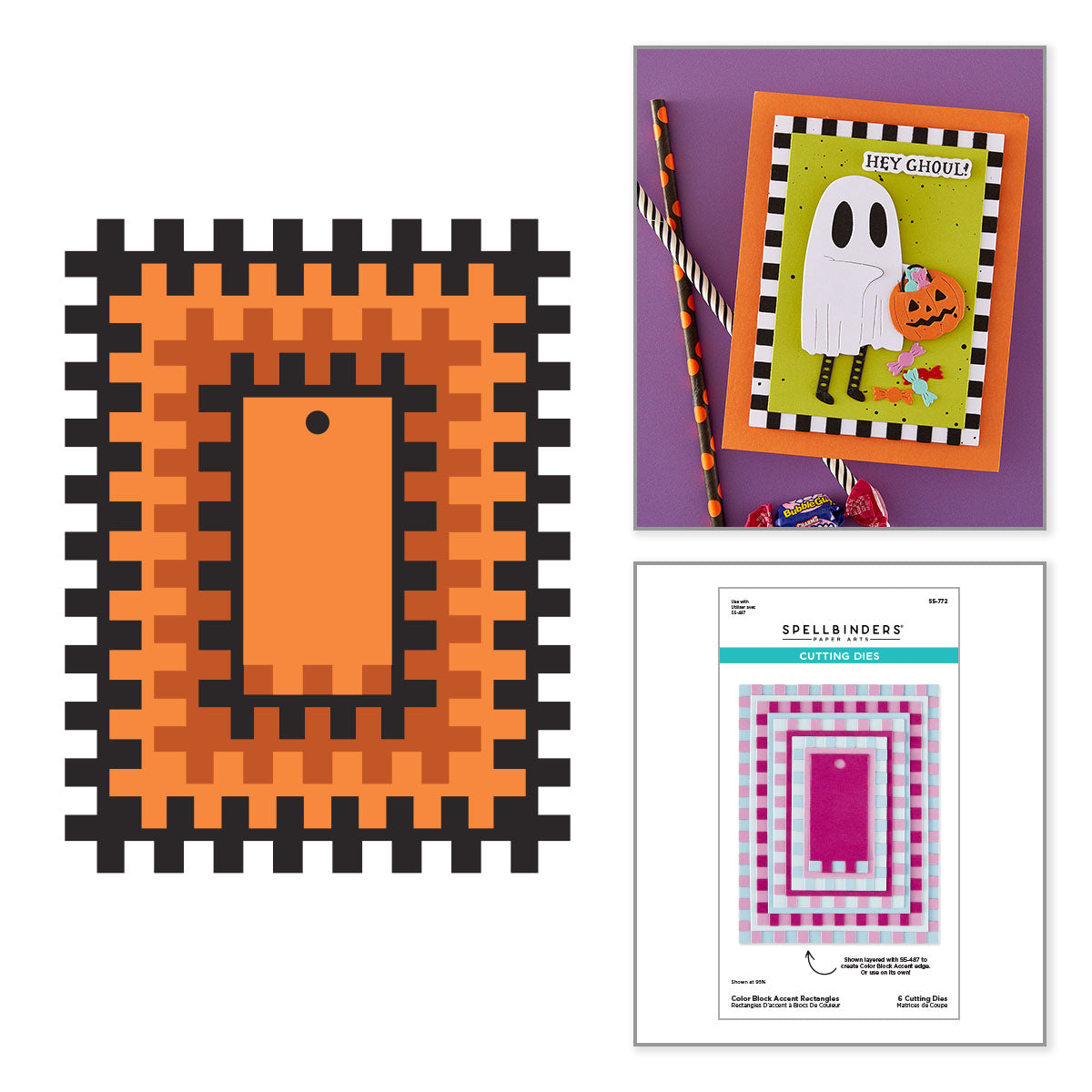 Spellbinders Color Block Accent Rectangles Etched Dies s5-772