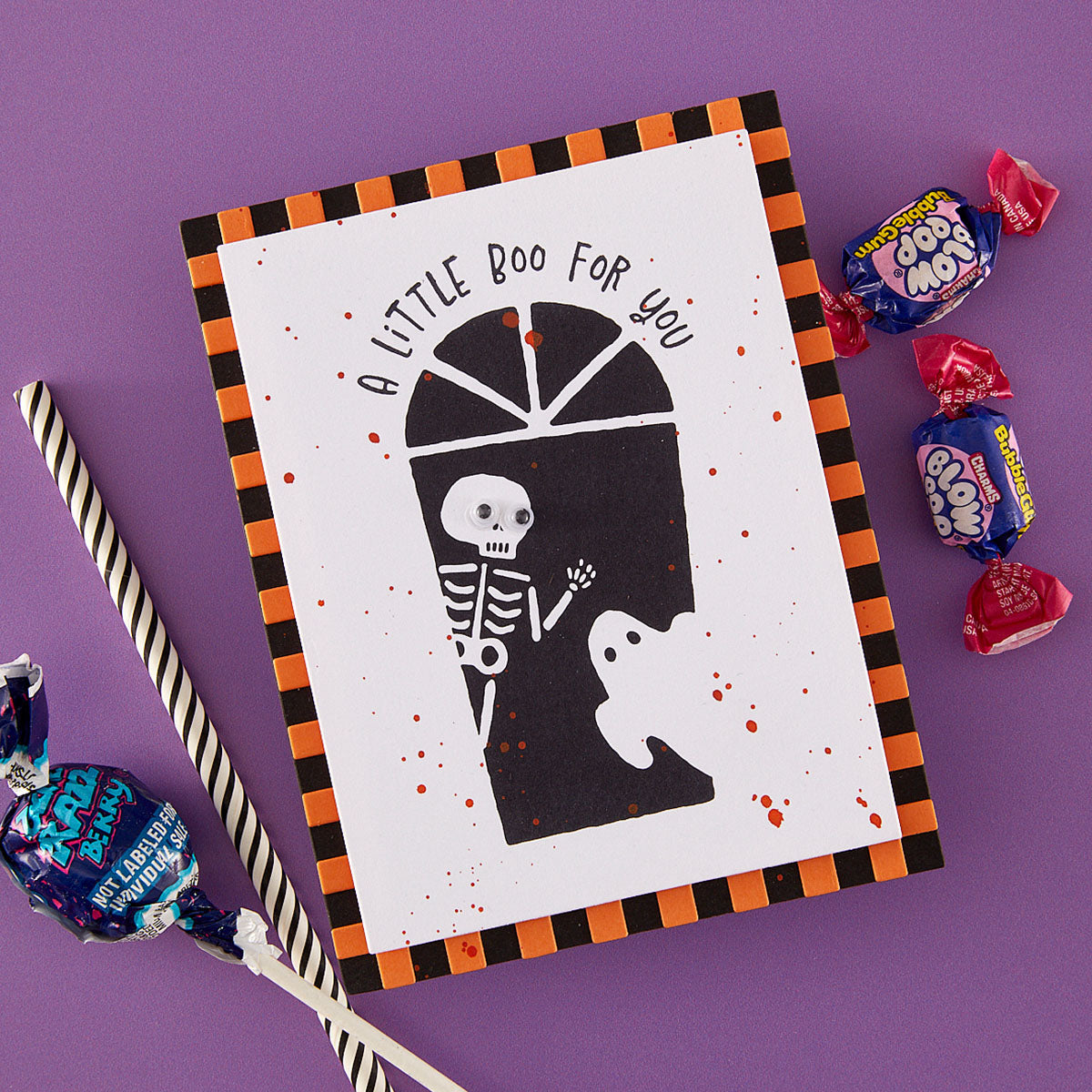 Spellbinders Color Block Accent Rectangles Etched Dies s5-772 boo for you skeleton halloween card