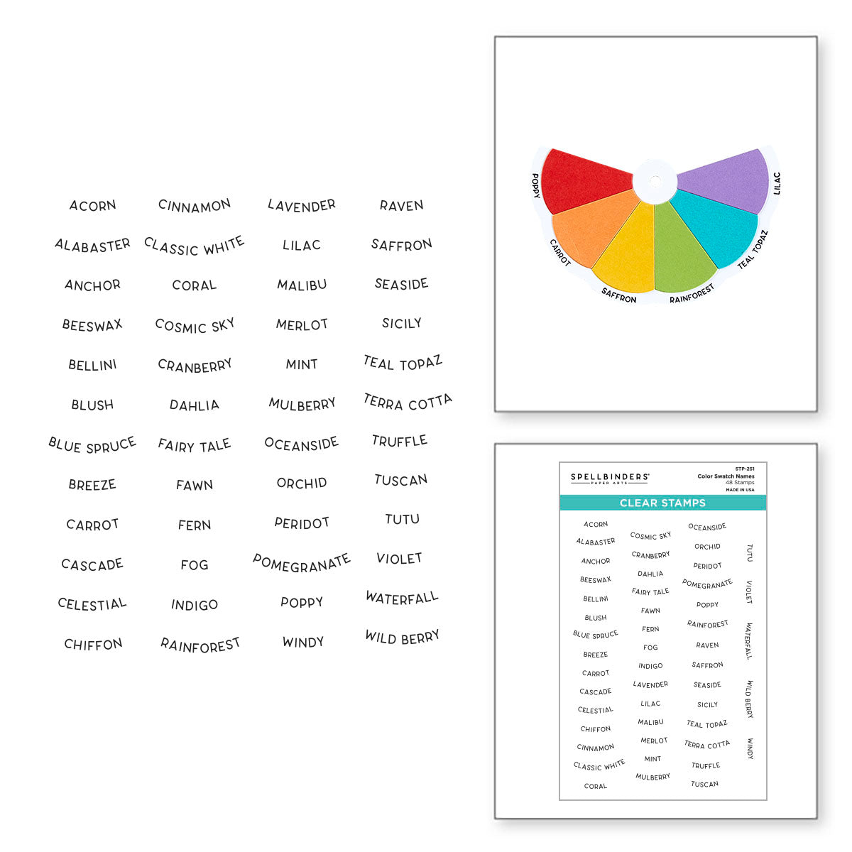 Spellbinders Color Swatch Names Clear Stamp Set stp-251