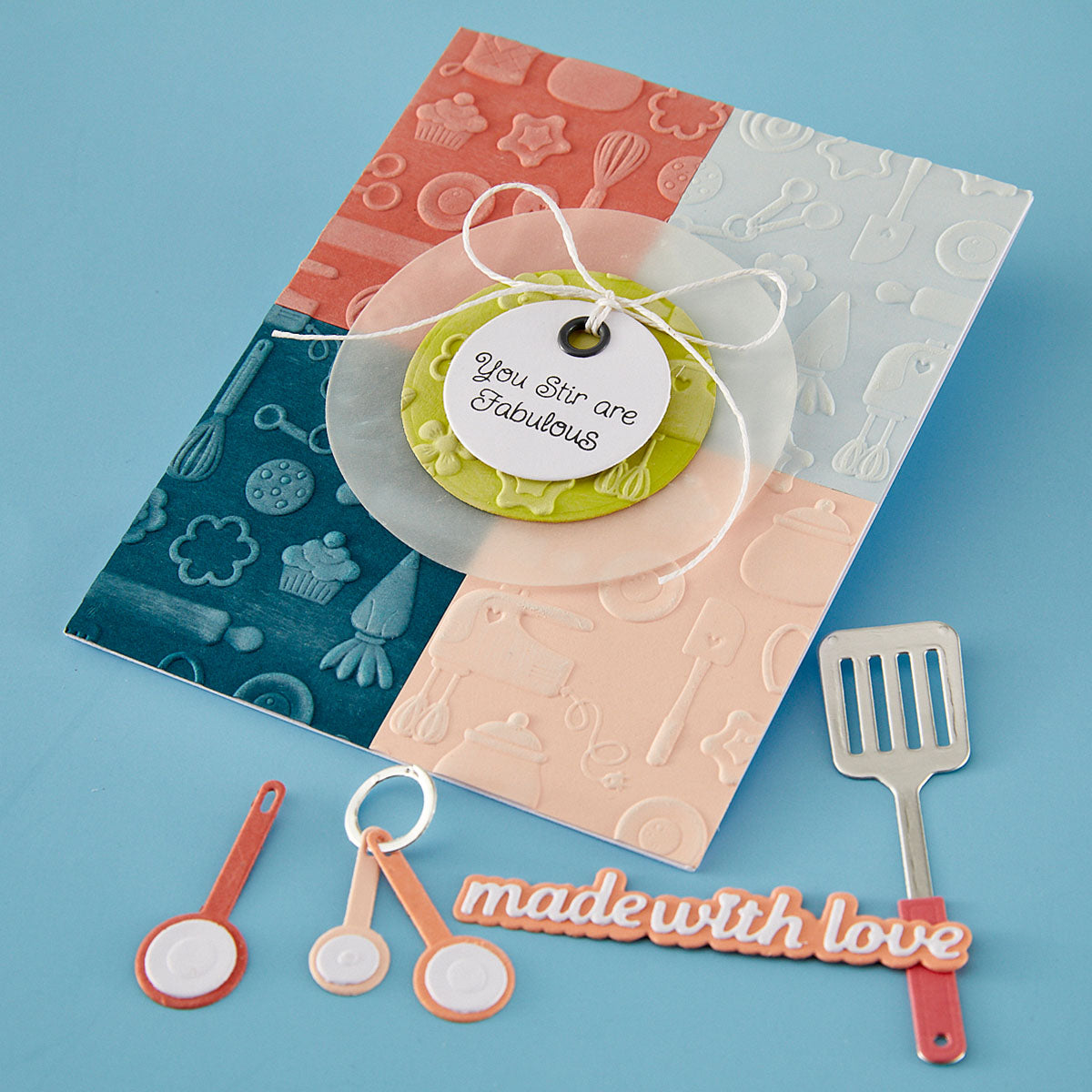 Spellbinders Confection Companions 3D Embossing Folder e3d-162 made with love