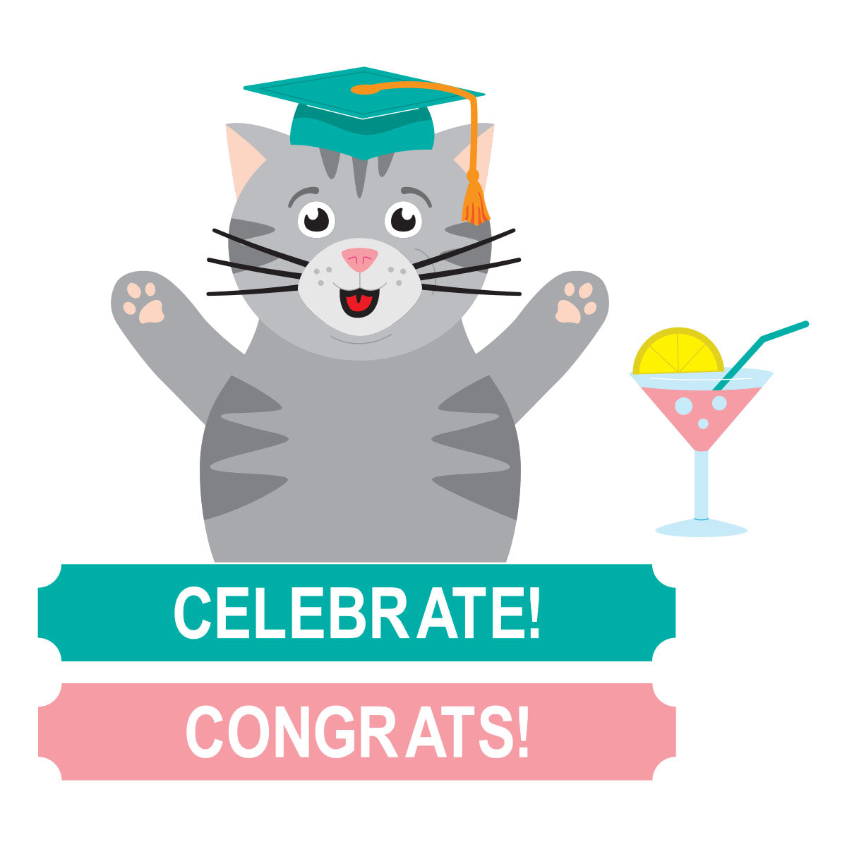 Spellbinders Congrats Cat Etched Dies s5-733 congrats