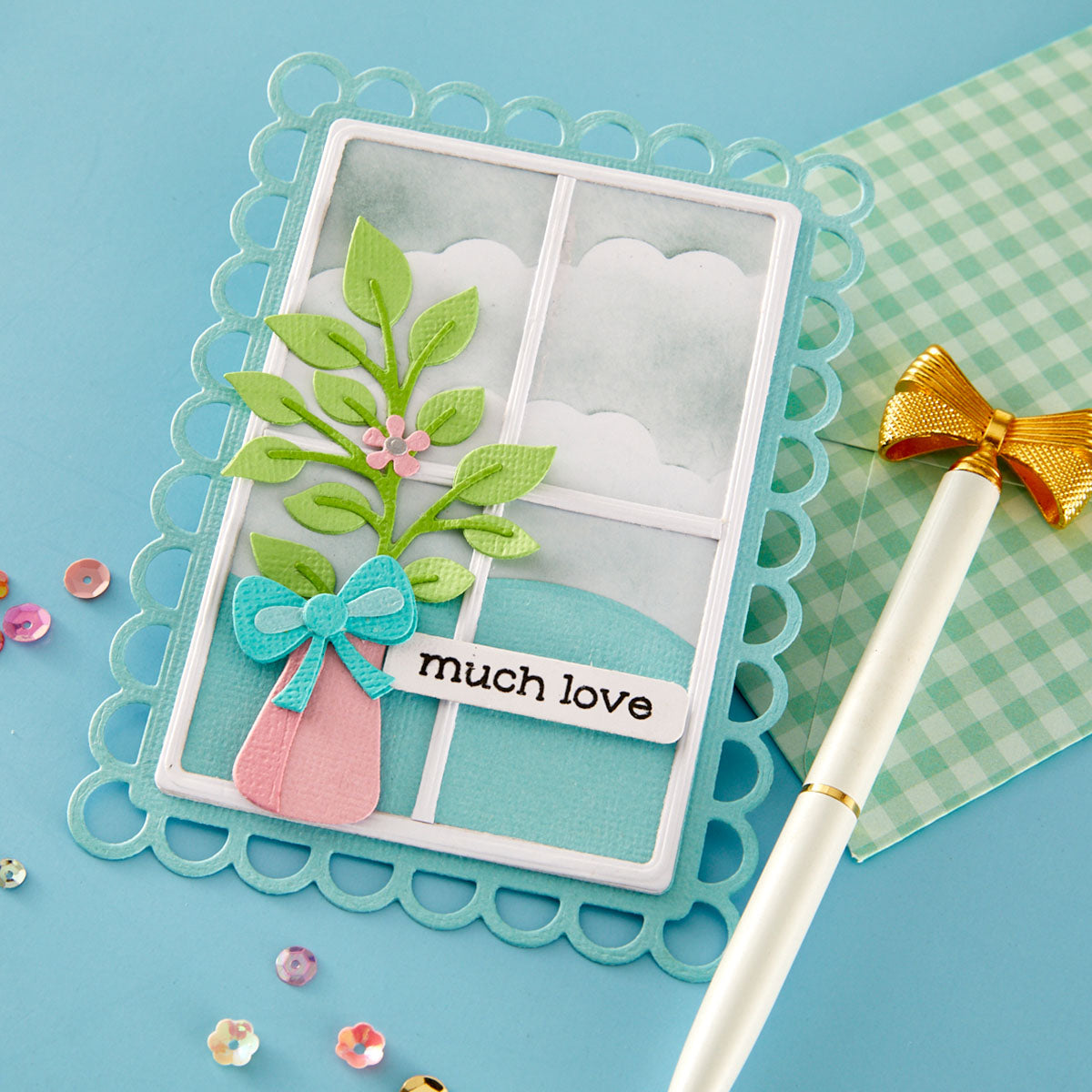 Spellbinders Containers and Foliage Etched Dies s4-1516 much love