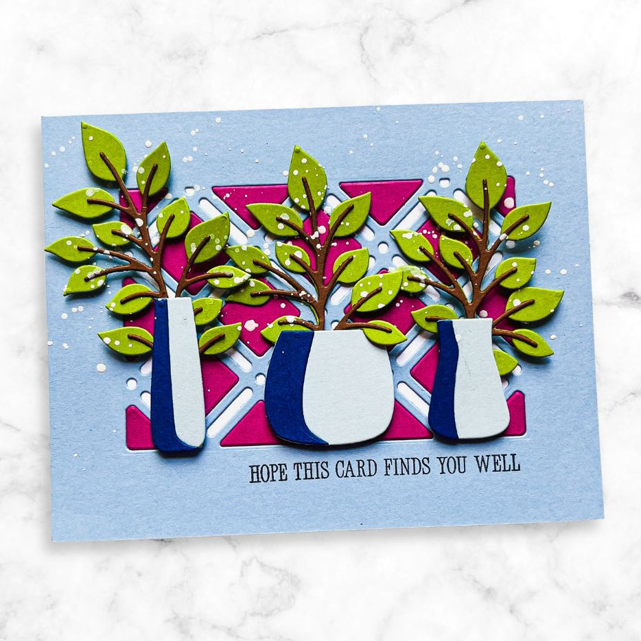 Spellbinders Containers and Foliage Etched Dies s4-1516 planters