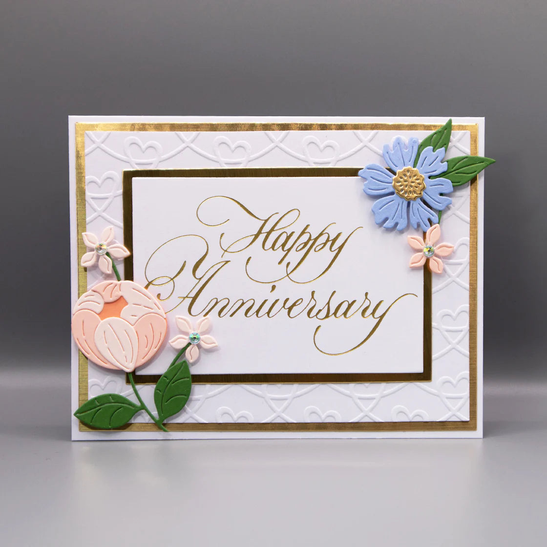 Spellbinders Copperplate Happy Anniversary BetterPress Plate bp-278 bloom