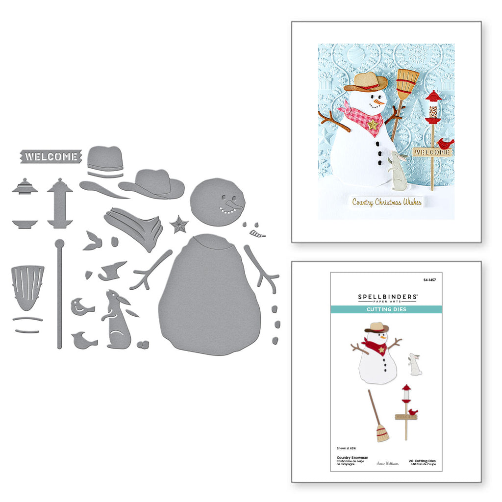 Spellbinders Country Snowman Etched Dies s4-1457