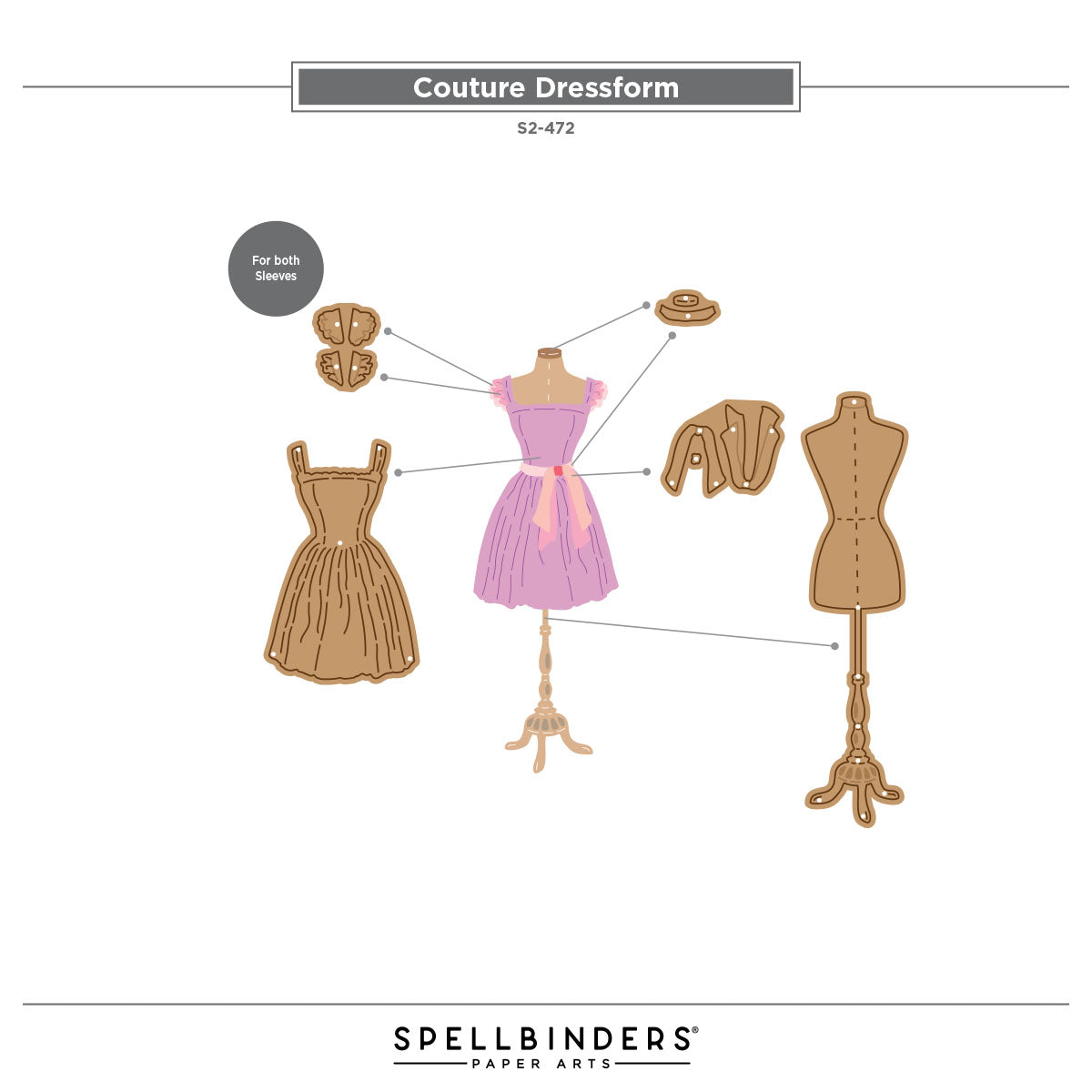 Spellbinders Couture Dressform Etched Dies s2-472 assembly guide