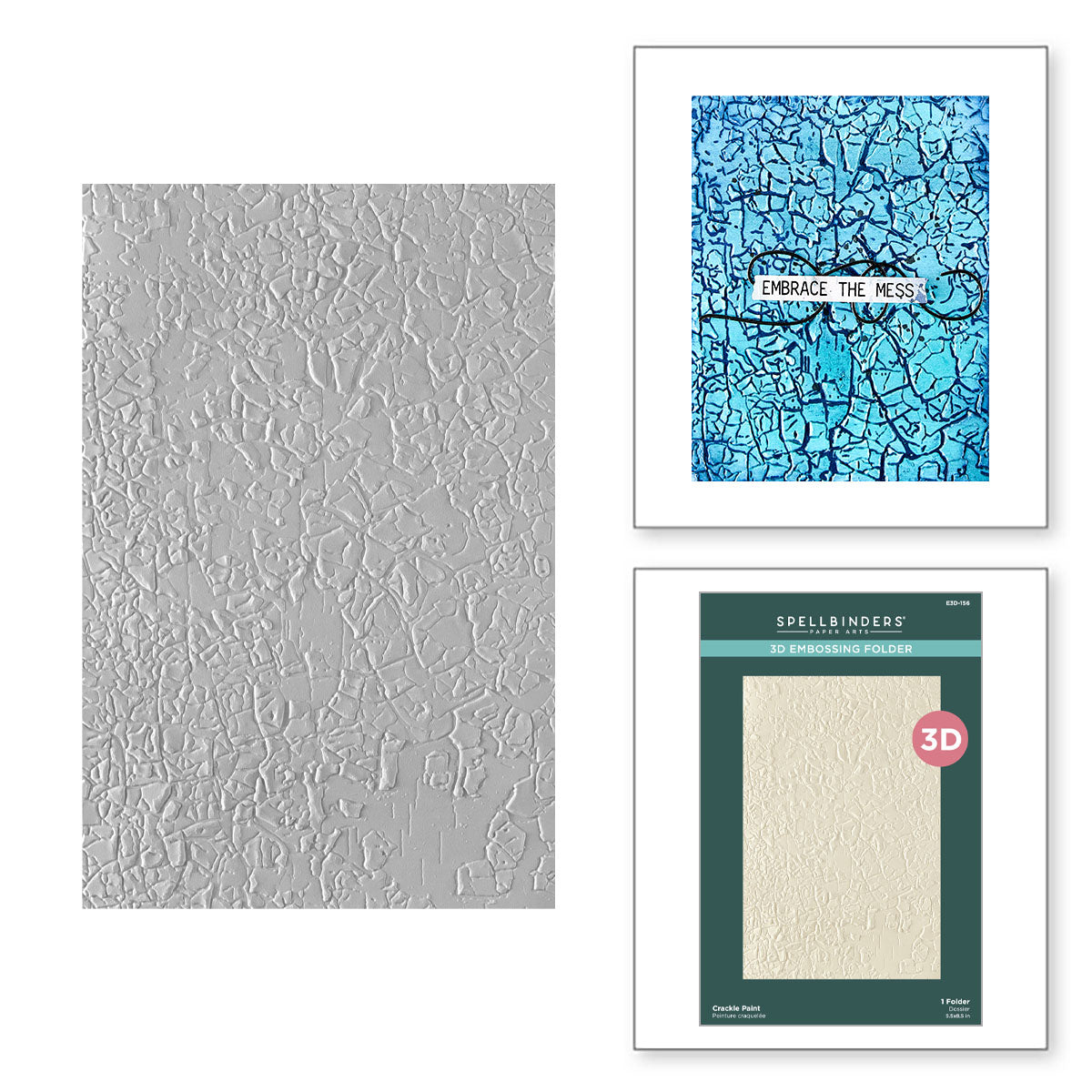 Spellbinders Crackle Paint 3D Embossing Folder e3d-156