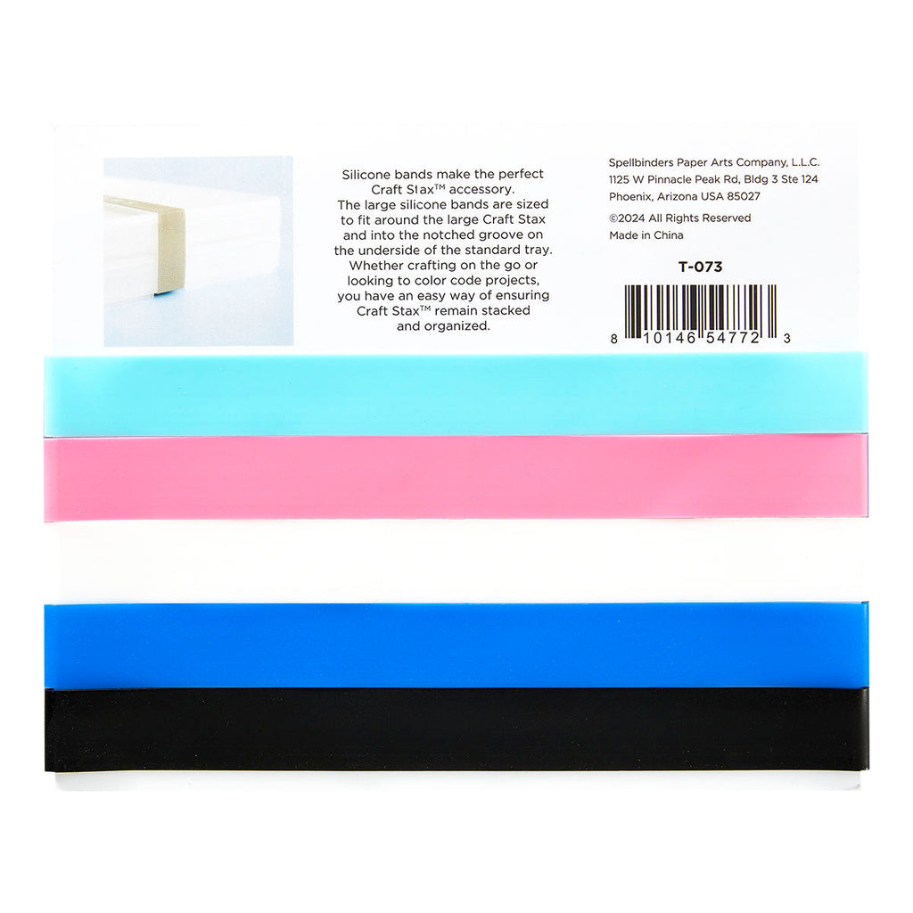 Spellbinders Craft Stax Silicone Bands Large t-073 package back