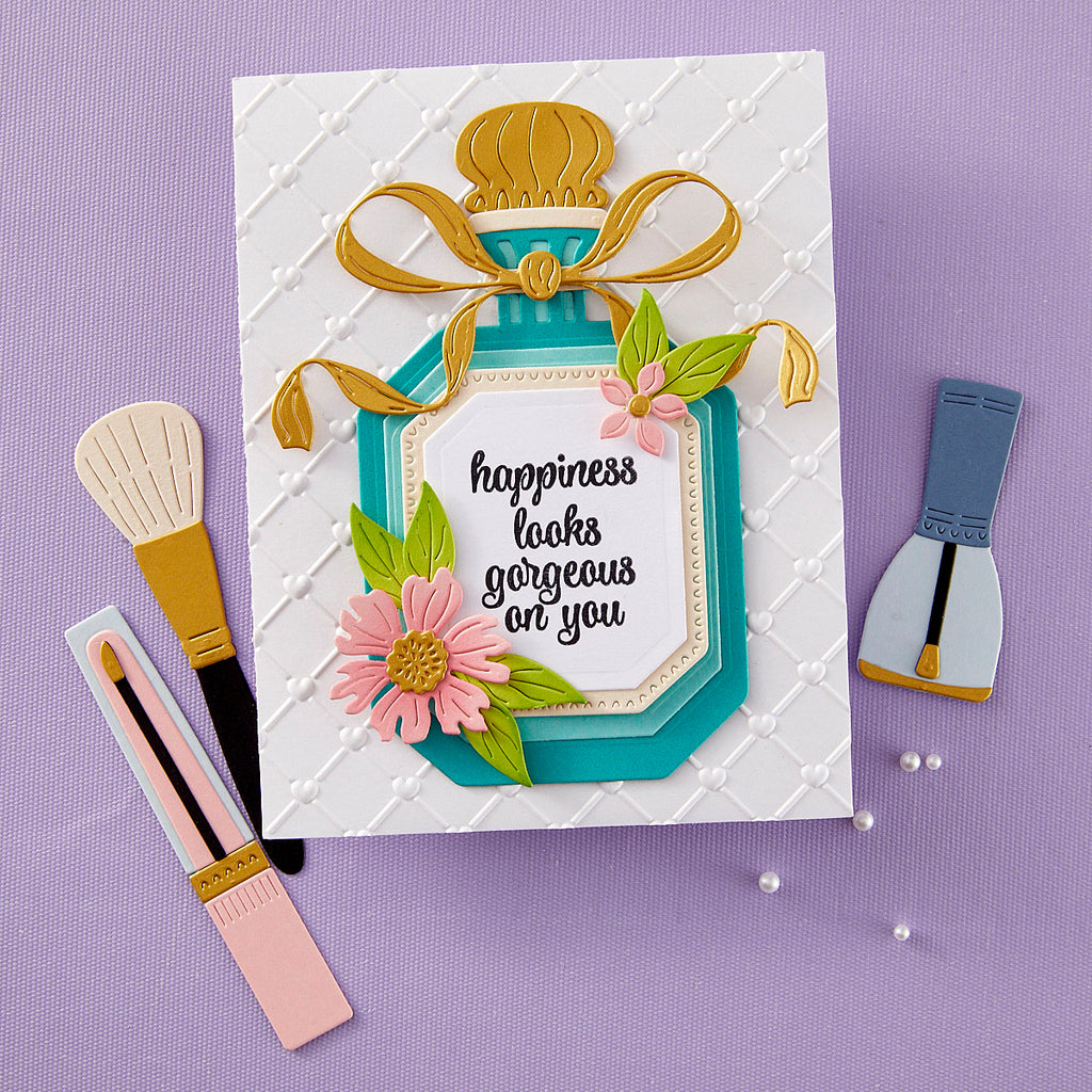 Spellbinders Cross My Heart 3D Embossing Folder e3d-102 happiness looks