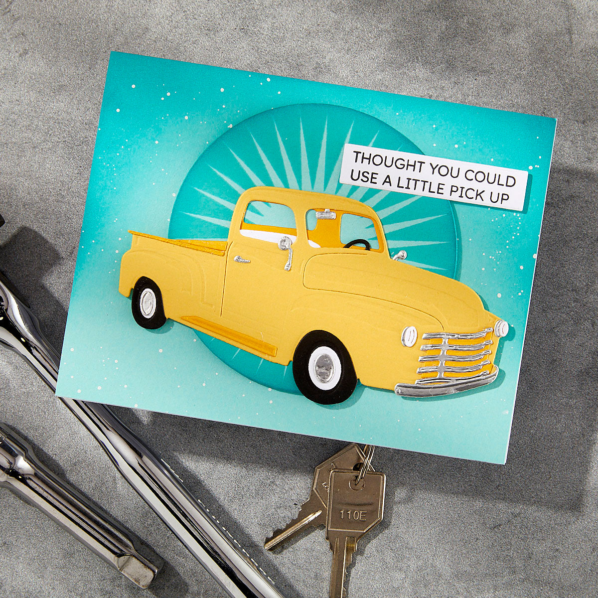 Spellbinders Cruisin By Sentiments Clear Stamp and Die Set sds-204 pick up