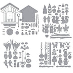 Spellbinders Cuckoo Cottage Die Bundle holidays line art