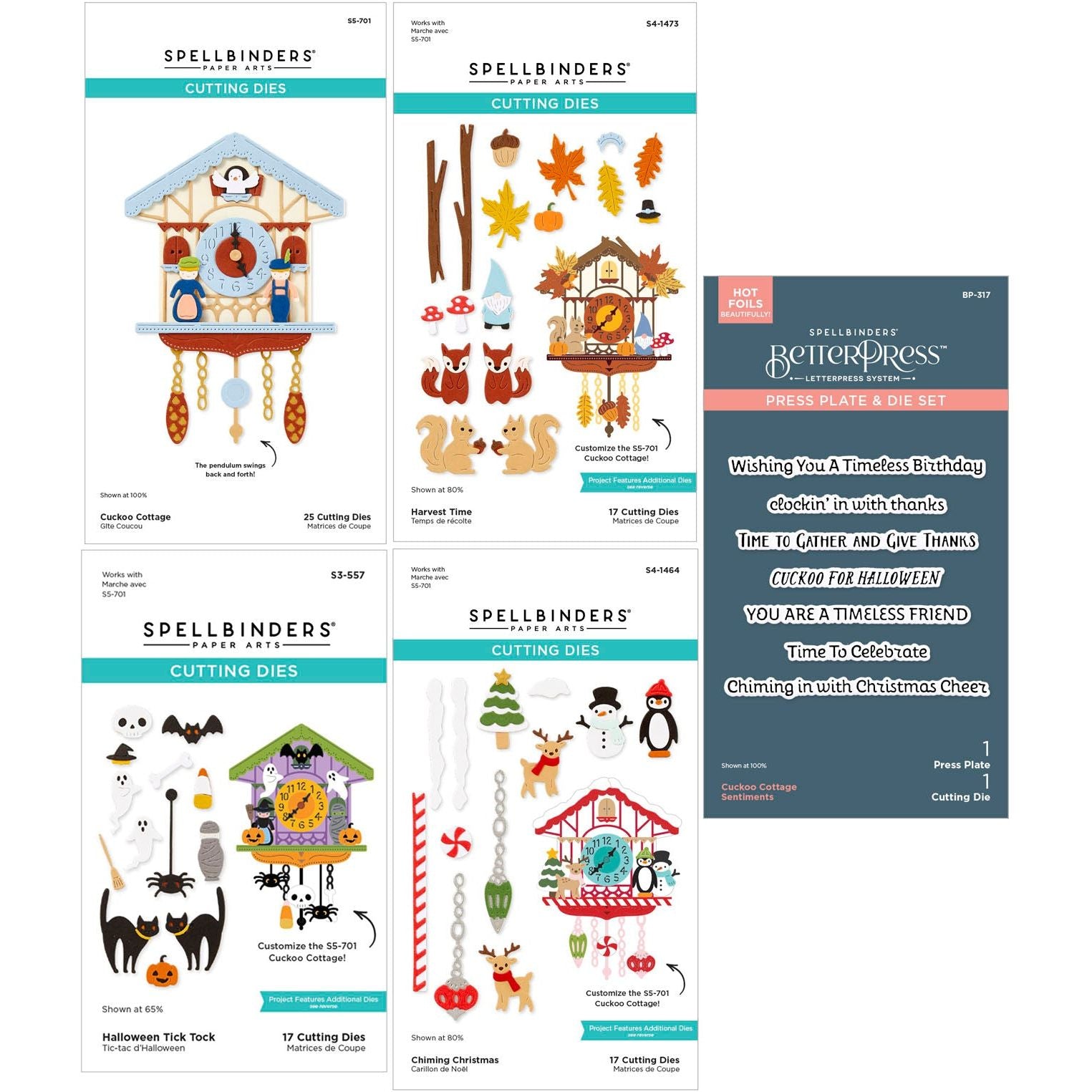 Spellbinders Cuckoo Cottage Die and BetterPress Plate Bundle