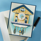 Spellbinders Cuckoo Cottage Etched Dies s5-701 clock