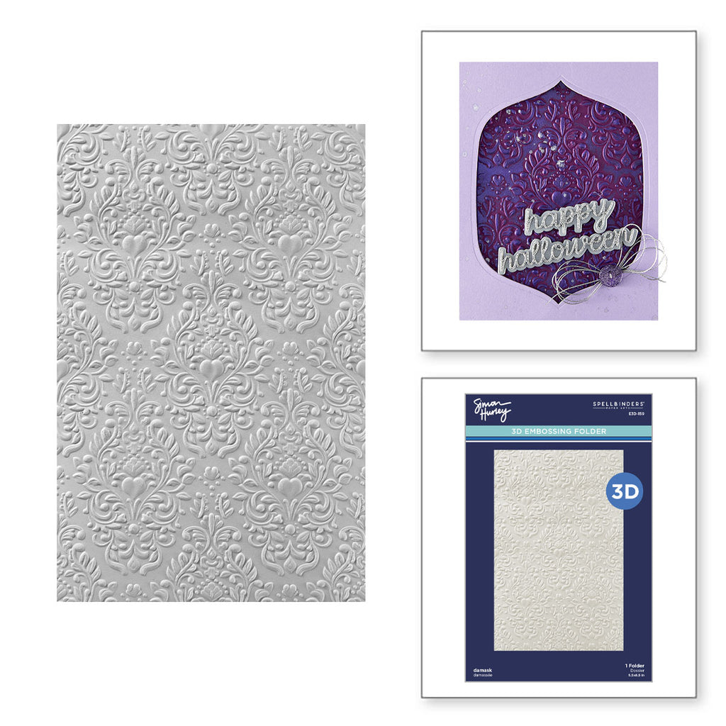 Spellbinders Damask 3D Embossing Folder e3d-159