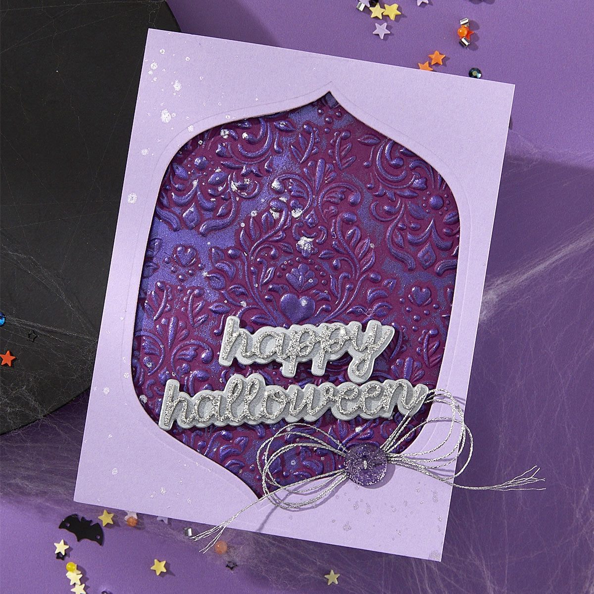 Spellbinders Damask 3D Embossing Folder e3d-159 halloween