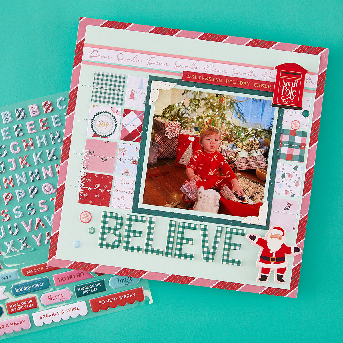 Spellbinders Dear Santa 2026 Annual Holiday Mega Kit bd-1107 believe christmas scrapbook page
