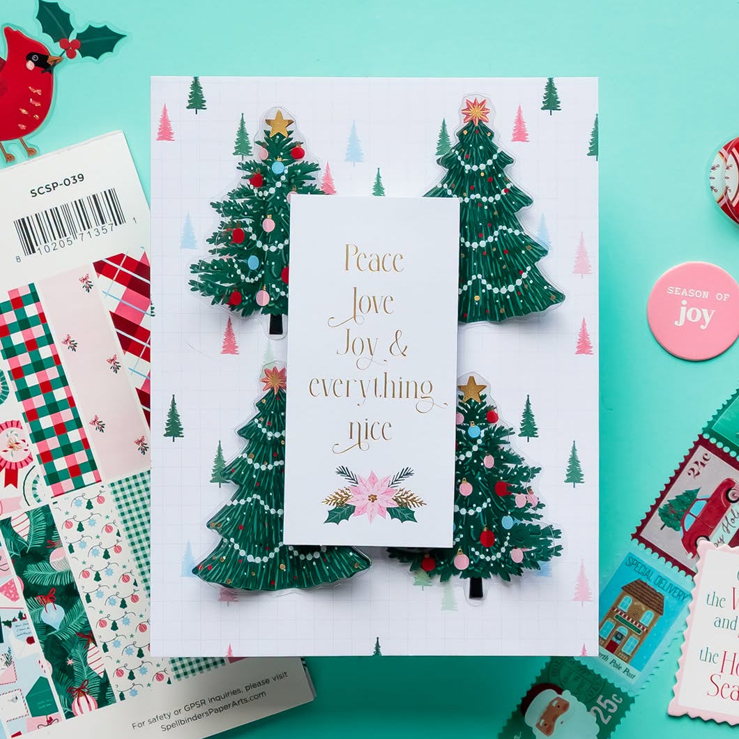 Spellbinders Dear Santa Christmas Trees Dimensional Stickers scse-052 peace love joy & everything nice yana smakula