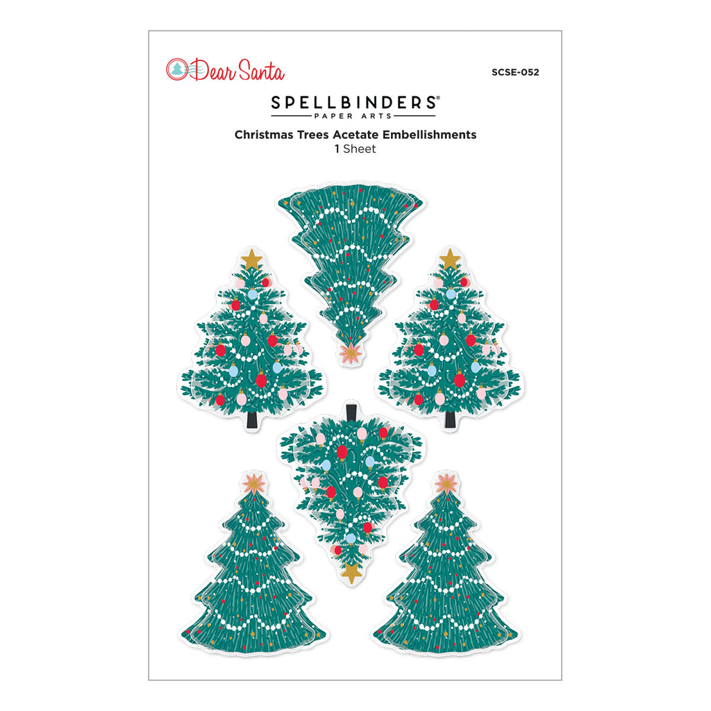 Spellbinders Dear Santa Christmas Trees Dimensional Stickers scse-052a