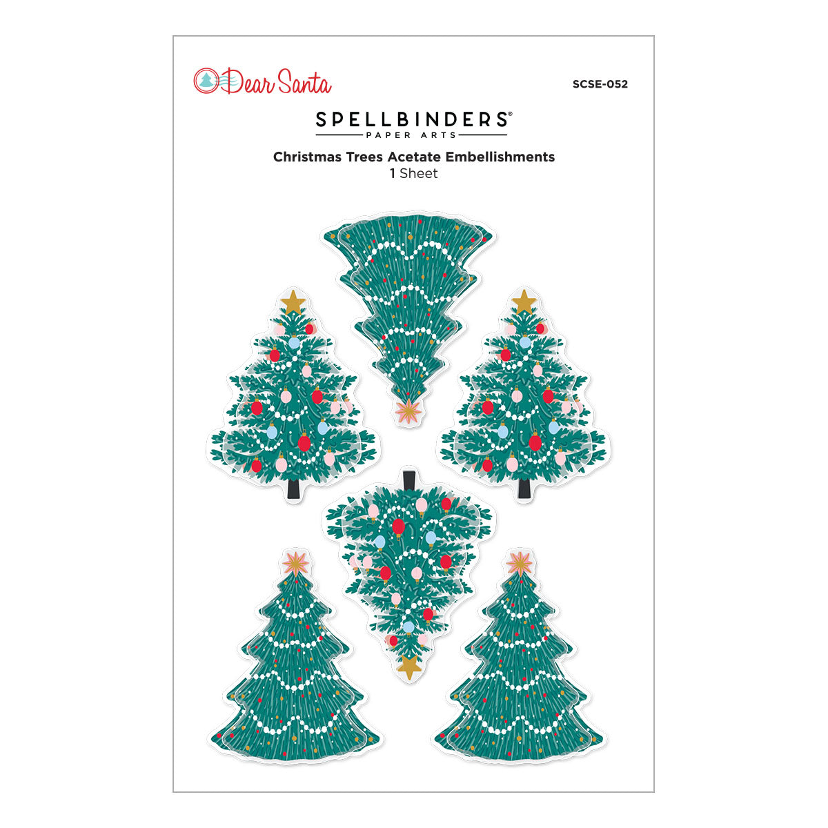 Spellbinders Dear Santa Christmas Trees Dimensional Stickers scse-052a