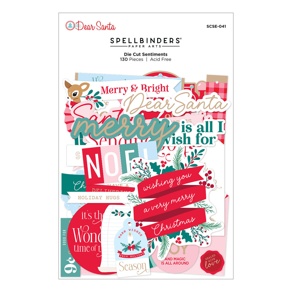 Spellbinders Dear Santa Die Cut Sentiments scse-041 pieces