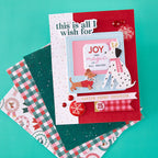 Spellbinders Dear Santa Epoxy Embellishments scse-043 dogs with scarves snowflakes making merry memories card