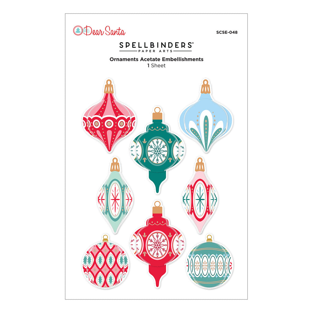 Spellbinders Dear Santa Ornaments Dimensional Stickers scse-048