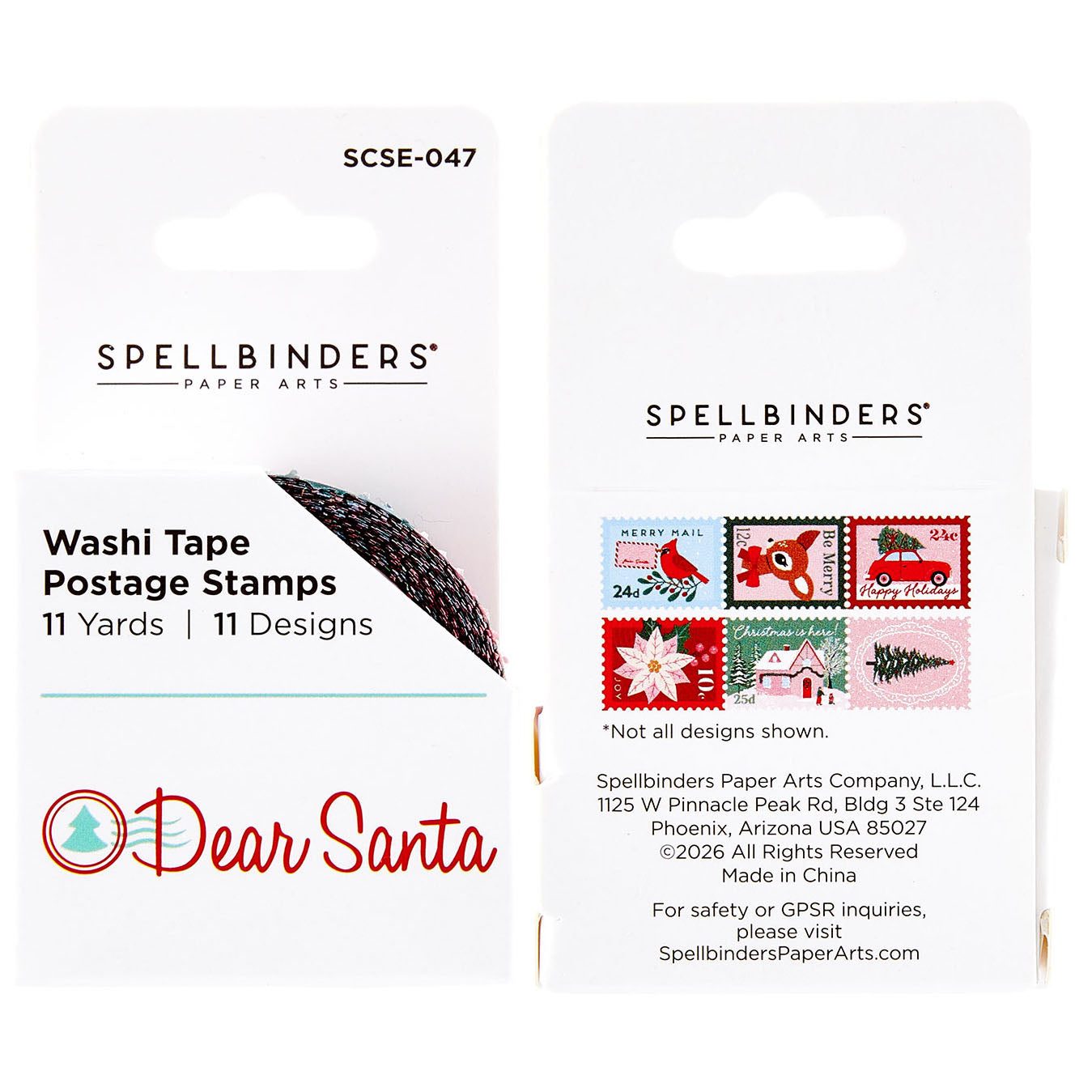 Spellbinders Dear Santa Postage Stamp Washi Tape scse-047 