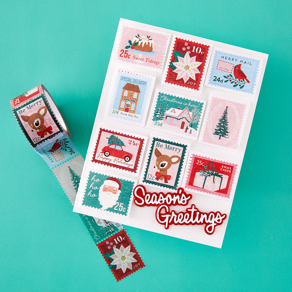 Spellbinders Dear Santa Postage Stamp Washi Tape scse-047 seasons greetings stamps